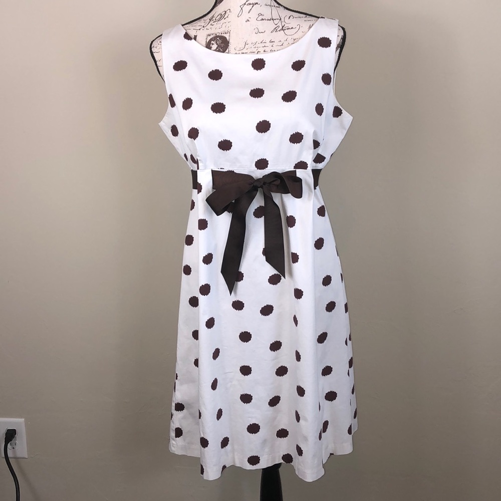 R&K Originals size 14 brown dot dress